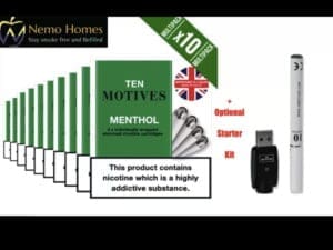 Buy 10 motives 10 Ten Motives Menthol Flavour Refill Cartridges | inc Starter Kit