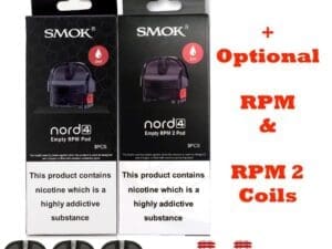 Buy Smok Nord 4 RPM and RPM 2 Pod and Coils  - Free UK Next Day Delivery (no minimum spend)